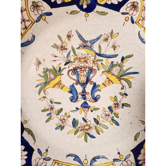 Antique French Rouen Plates, Set of 2 For Sale - Image 5 of 18