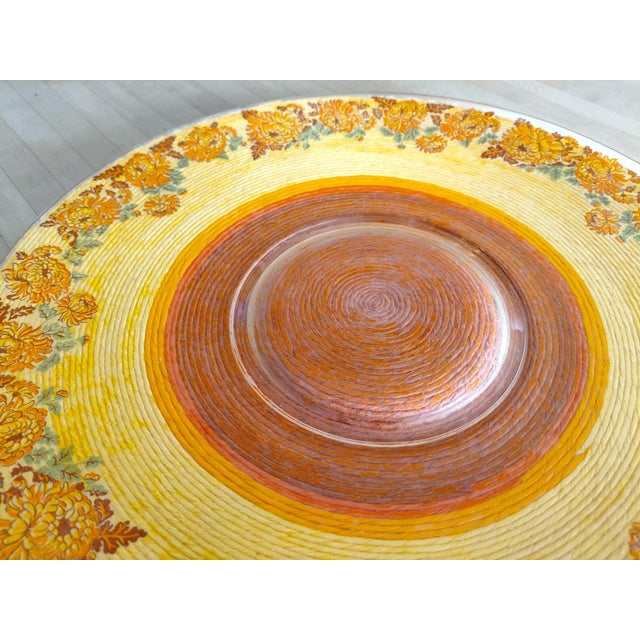 Vintage Tur-Man Craft California Hand-Wrapped Glass Floral Platter For Sale In Boise - Image 6 of 8
