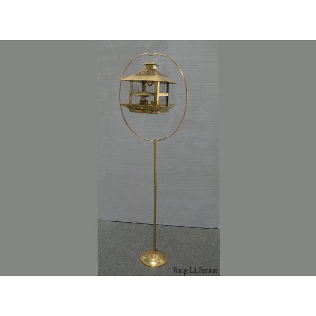 Vintage Rustic Gold Bird Cage on Floor Stand Chairish