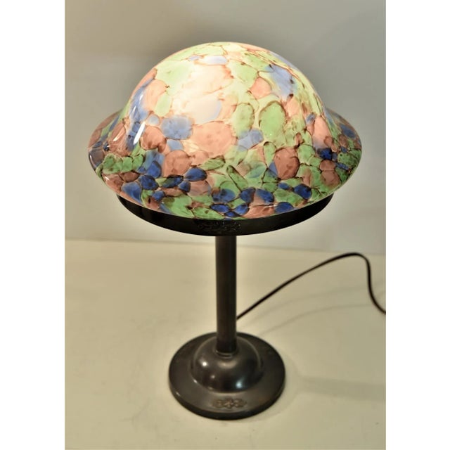 Swedish Grace Copper and Glass Table Lamp, Sweden, 1920s For Sale - Image 3 of 13