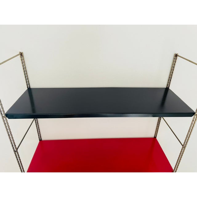 Mid-Century Modern Mid-Century Modern Adjustable Brass and Metal Wall-Mounted Shelf, 1960s For Sale - Image 3 of 18