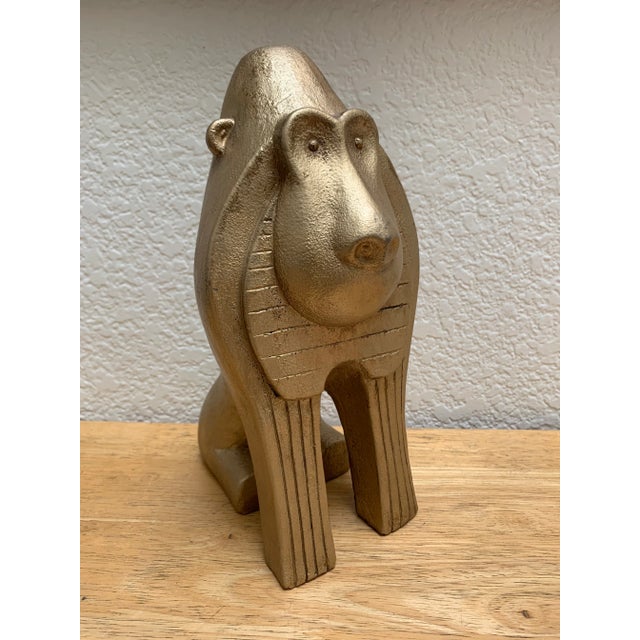 Large Gold Baboon Figural Decor Accent For Sale In Sacramento - Image 6 of 11