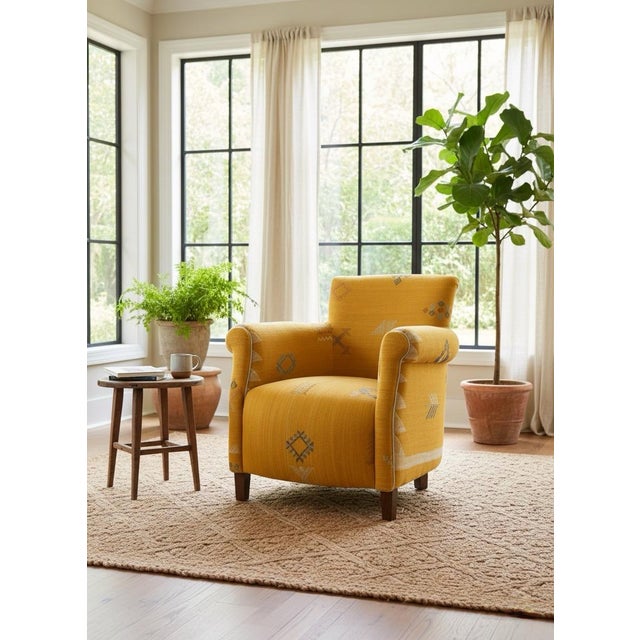 Textile Exotic Moroccan Sabra Silk Club Chair For Sale - Image 7 of 8