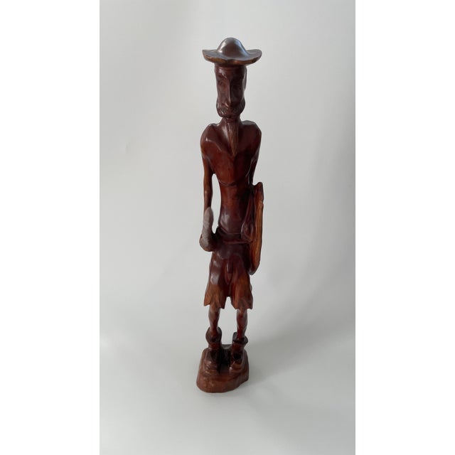 Mid 20th Century Vintage Don Quixote Wood Carving Sculpture For Sale - Image 5 of 15