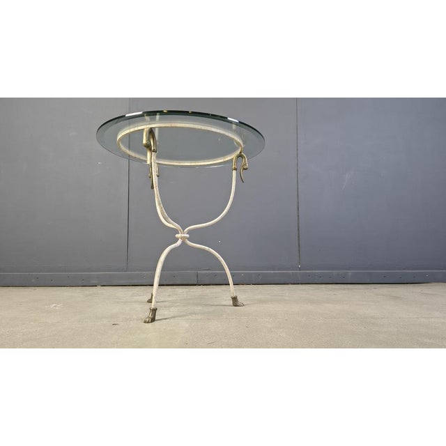Mid-Century Italian Swan Side Table with Glass, 1970s For Sale - Image 6 of 10