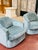 Textile Vintage Barrel Back Swivel Chairs, Newly Reupholstered For Sale - Image 7 of 9