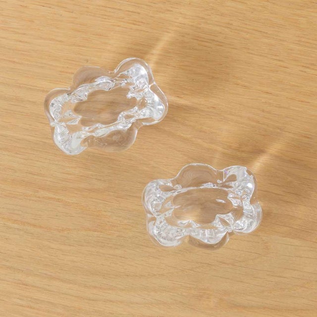 1950s Pair of French Glass Salt and Pepper Cellars For Sale - Image 11 of 11