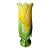 20thC. Mid-Century Modern Royal Haeger Glossy Yellow and Green Stylized Lily Tulip Art Pottery Vase - 15" (Jg) For Sale