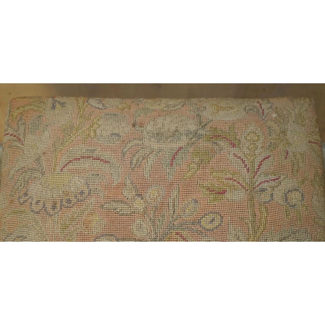 Biedermeier Swedish Walnut Dressing Table Stool with Embroidered Top, 1880s For Sale - Image 17 of 18