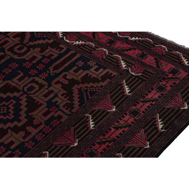 Traditional Rug & Kilim’s Contemporary Baluch Rug in Red and Blue Patterns For Sale - Image 3 of 7