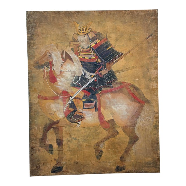 "Sumimoto Hosokawa on Horseback'' Large Scale Painting For Sale