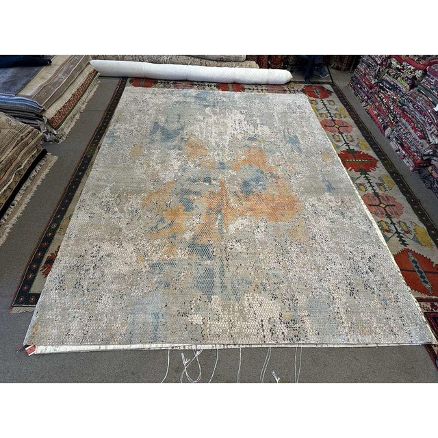 2010s Large Abstract Wool Rug, Nepal Handmade, 10x14 For Sale - Image 5 of 5