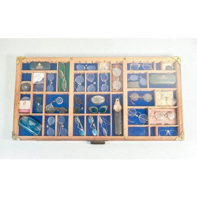 Collection of Vintage Glasses in a Display Case For Sale - Image 12 of 12