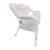 Late 20th Century Henry Link Vintage White Wicker Outdoor Settee With Blue Stripe Cushion For Sale - Image 5 of 8