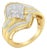 10K Yellow Gold over .925 Sterling Silver Diamond Bypass Cluster Ring (1 Cttw, I-J Color, I2-I3 Clarity) - Size 7-3/4 For Sale