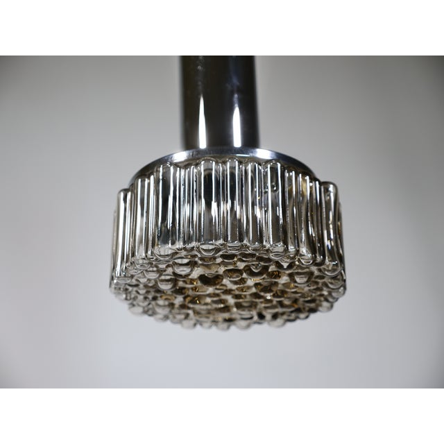 Silver Space Age Pendant Lamps in Bubble Glass and Chrome from Staff Leuchten, 1970s, Set of 4 For Sale - Image 8 of 14