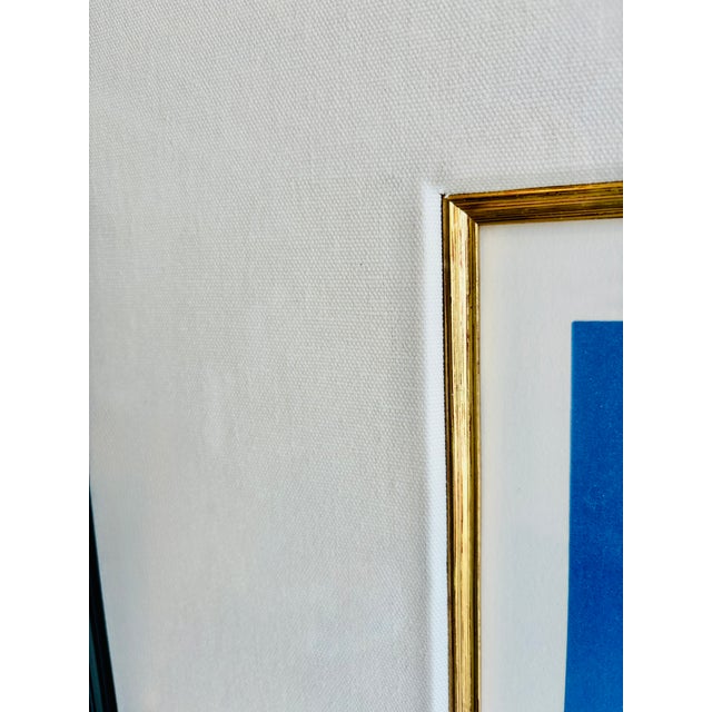 Late 20th Century Vintage Large 48" X 48" Framed, Numbered and Signed Serigraph With Wentworth Gallery Raised Seal by Croatian Artist Frane Mlinar Korčula Boats For Sale - Image 5 of 5