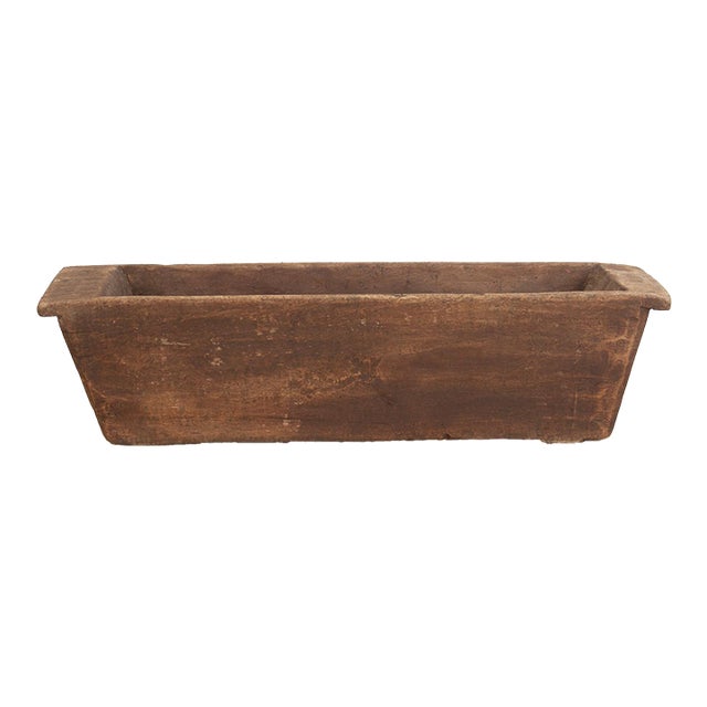 Rustic Solid Wood Trough Planter For Sale