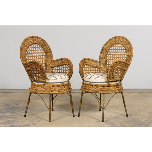 Set of Six Mid 20th Century French Riviera Rattan Armchairs, Provence For Sale - Image 9 of 18