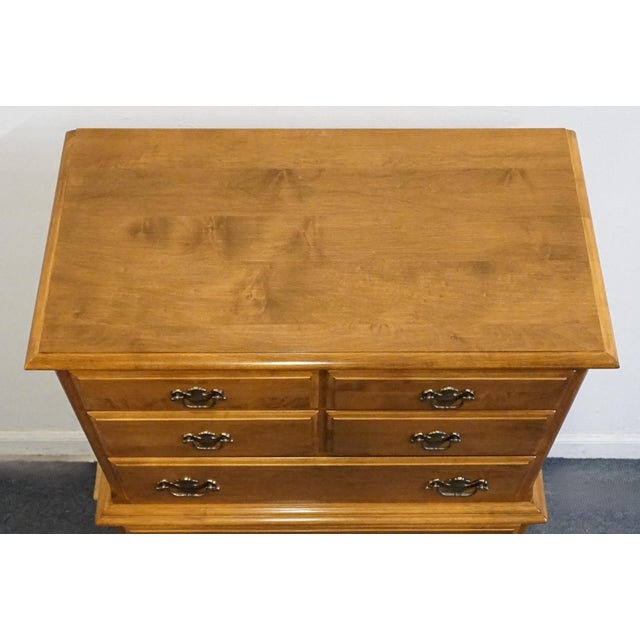 Brown Ethan Allen Heirloom Nutmeg Maple Colonial Early American 38" Chest on Chest 10-5305 For Sale - Image 8 of 12