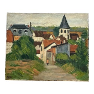 French Village by Ginette Rapp Circa 1950's France For Sale