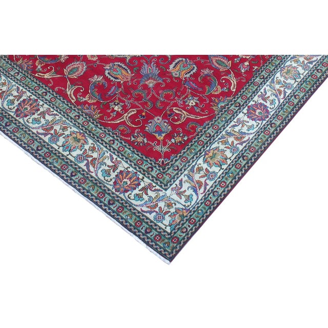 Mid 20th Century Mid 20th Century Vintage Tabriz Wool Rug 10'1'' X 13'1'' For Sale - Image 4 of 10