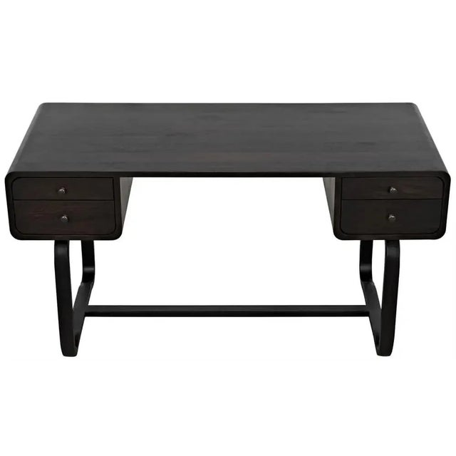 Mid-Century Modern NOIR Voltes Desk, Ebony Walnut with Black Iron For Sale - Image 3 of 5