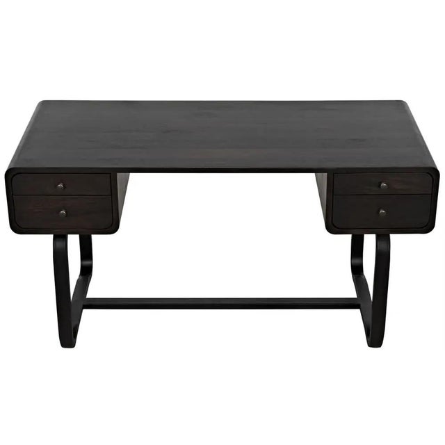 Mid-Century Modern Voltes Desk, Ebony Walnut with Black Iron For Sale - Image 3 of 5