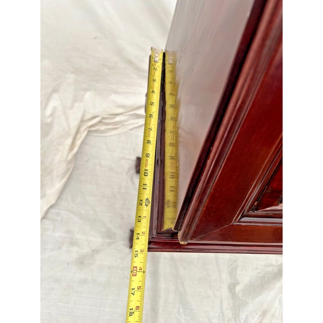 1930s Vintage Chippendale Style Secretary Desk Nine Drawers Three Hidden Compartments For Sale - Image 9 of 10