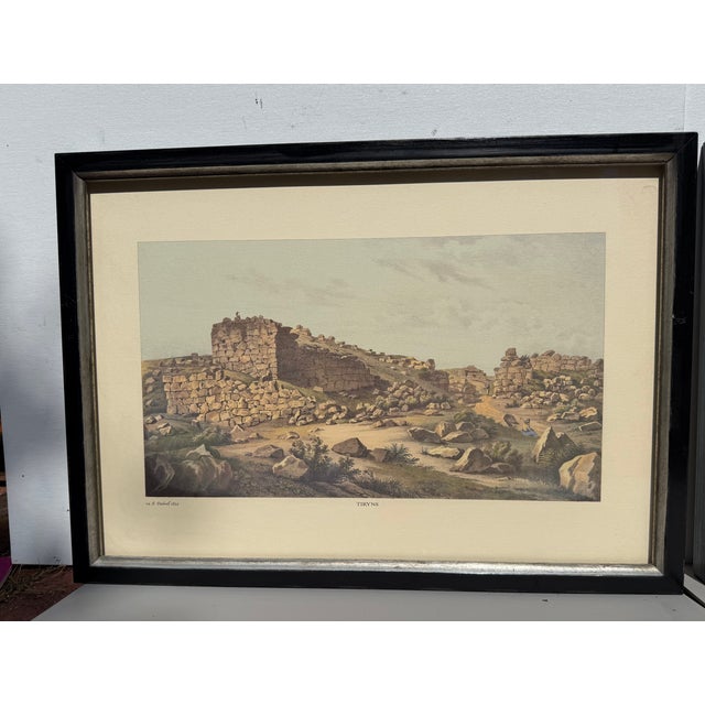 Early 20th Century Edward Dodwell Prints of Ancient Mycenae and Tiryns, Greece, Framed in Museum Glass - a Pair For Sale - Image 4 of 18