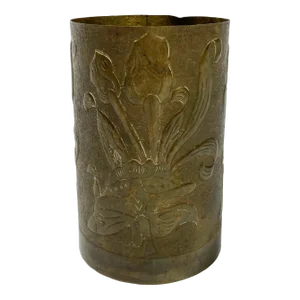 Antique Brass Trench Art Vessel