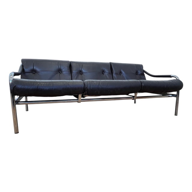 Leather Sofa attributed to Tim Bates for Pieff, England, 1970s For Sale