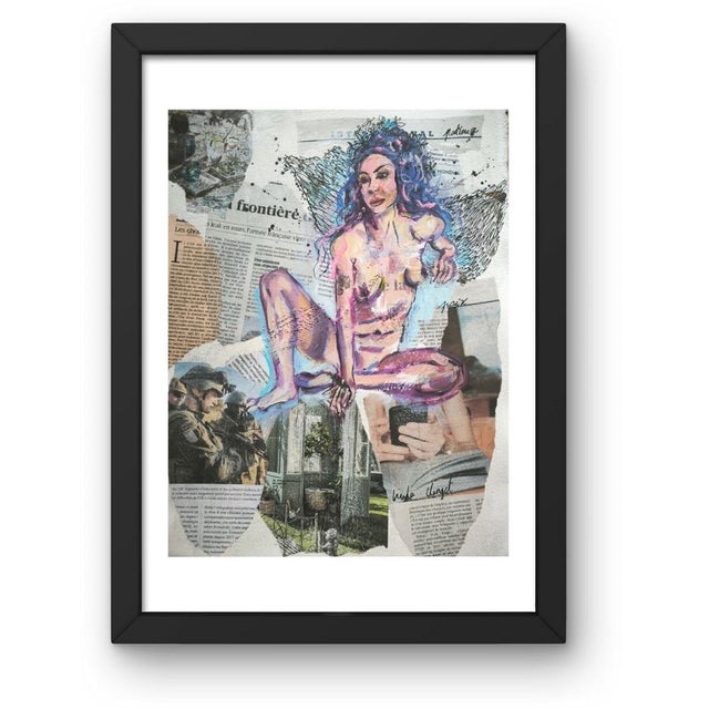 Framed artwork: 50 x 40 cm, unframed: 40 x 30 cm This original mixed-media painting captures the feeling of being...