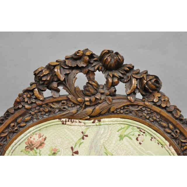 Antique Italian Regency Swan Carved Walnut French Victorian Club Lounge Chair For Sale In Philadelphia - Image 6 of 18