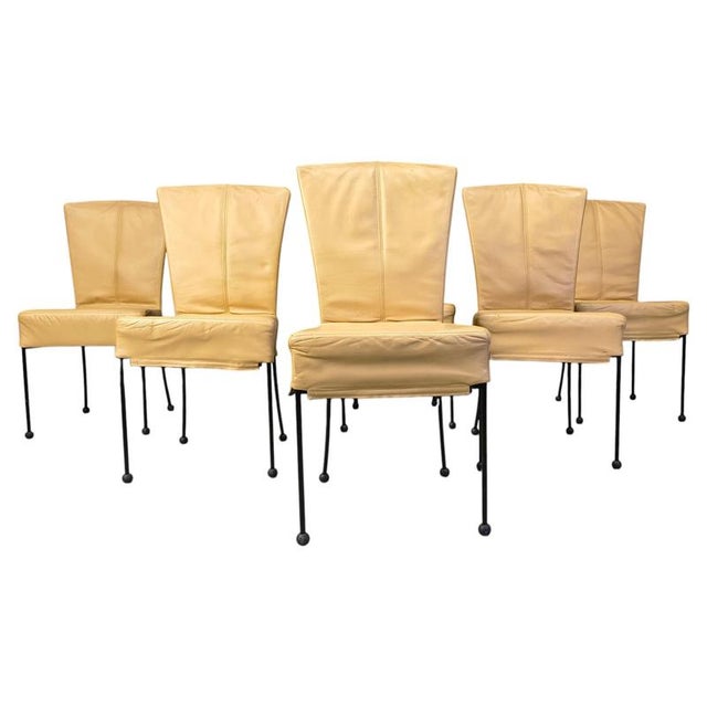 Vintage Leather Dining Chairs in the style of Gerard Van Den Berg, 1980s, Set of 6 For Sale - Image 12 of 12