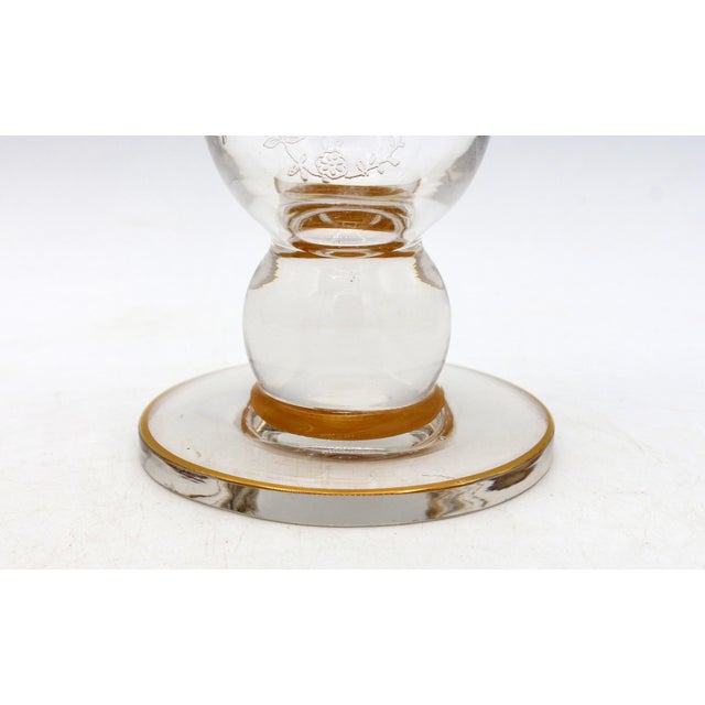 Early 20th Century C. 1920s Duncan & Miller Gold Encrusted Glass Vase For Sale - Image 5 of 6