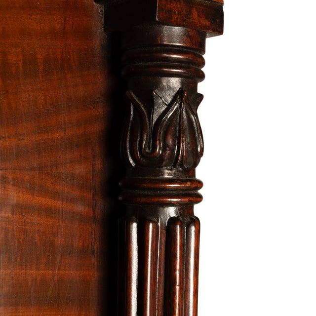 Antique 19thC Flame Mahogany Georgian Regency English Linen Press Chest 1800 For Sale - Image 15 of 16