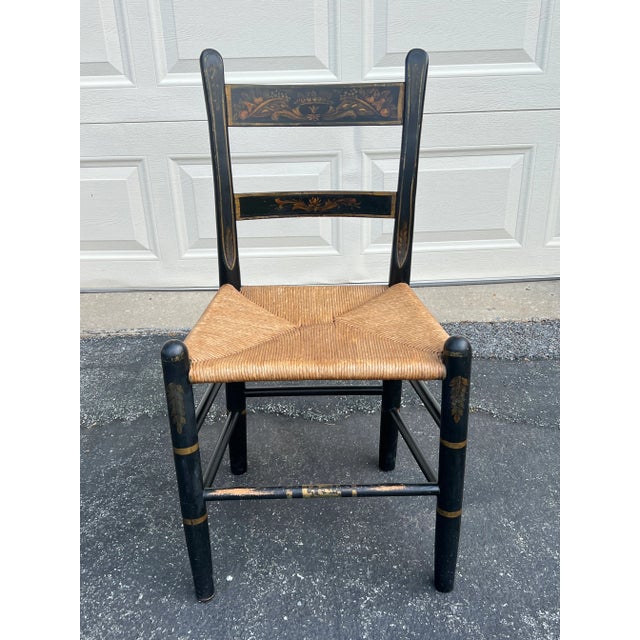 Antique Hand Painted Hitchcock Style Rush Seat Accent Chair Chairish