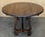 Spanish Spanish 20th Century Walnut Drop-Leaf Table with round Top and Lyre Legs For Sale - Image 3 of 18