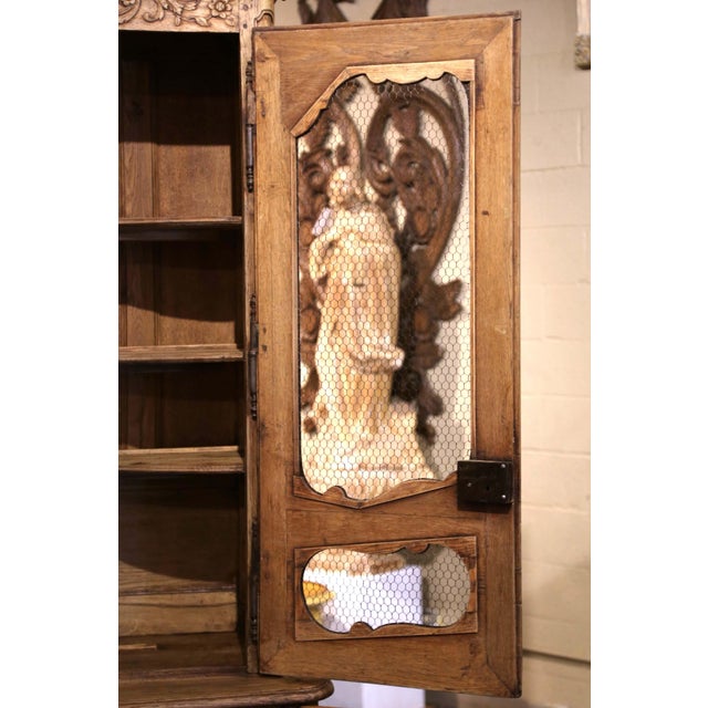 18th Century French Louis XIV Bleached Oak Buffet Deux Corps From Normandy For Sale - Image 9 of 14