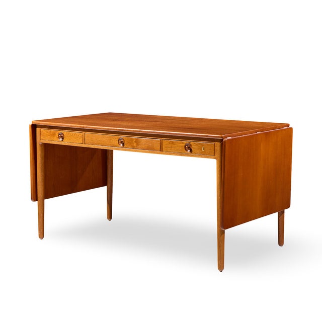 Brown Hans Wegner for Andreas Tuck at-305 Mid Century Danish Teak Drop Side Desk For Sale - Image 8 of 13