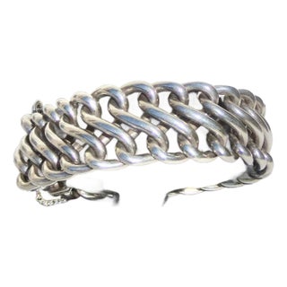 Silver Heavy Chain Link Bracelet DWT 78.7 For Sale