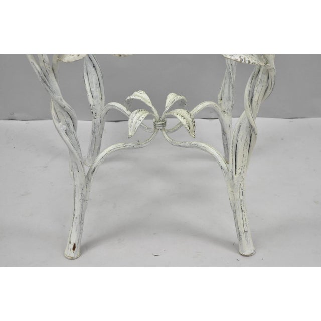Vintage Italian Hollywood Regency Iron Leafy Scroll Round Occasional Side Table For Sale In Philadelphia - Image 6 of 14