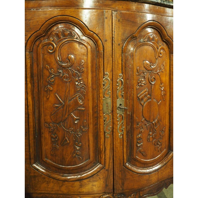 18th Century French Corner Cabinet With Musical Trophy Decor, Provence, France For Sale - Image 16 of 18