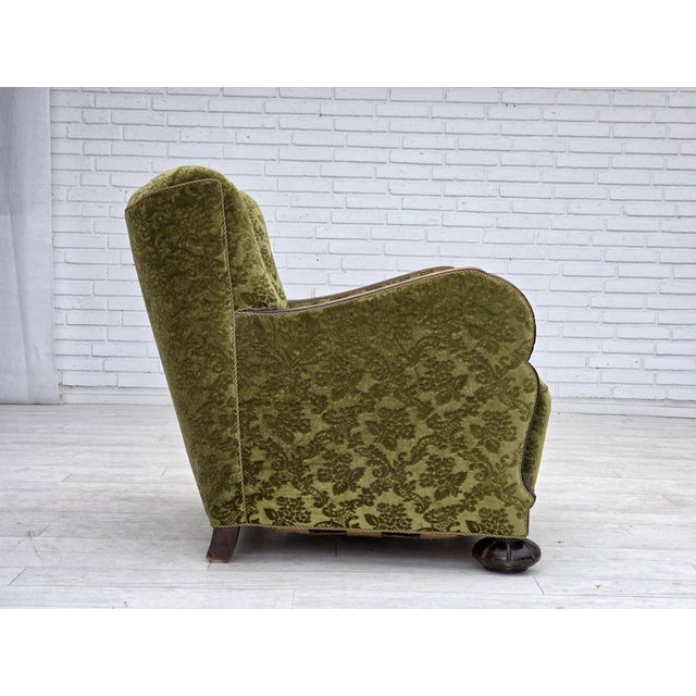 Wood Vintage Danish Relax Chair in Furniture Velour, 1950s For Sale - Image 7 of 18