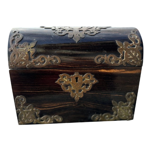 19th Century Box With Brass Trim Circa 1860-1880 For Sale