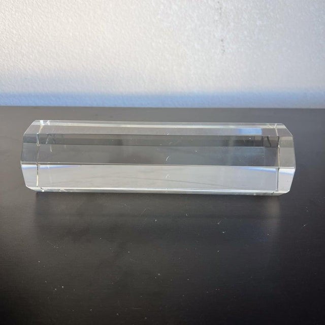 Modern Crystal Glass Paperweight, Octagonal Pillar, Late 20th Century For Sale - Image 12 of 14