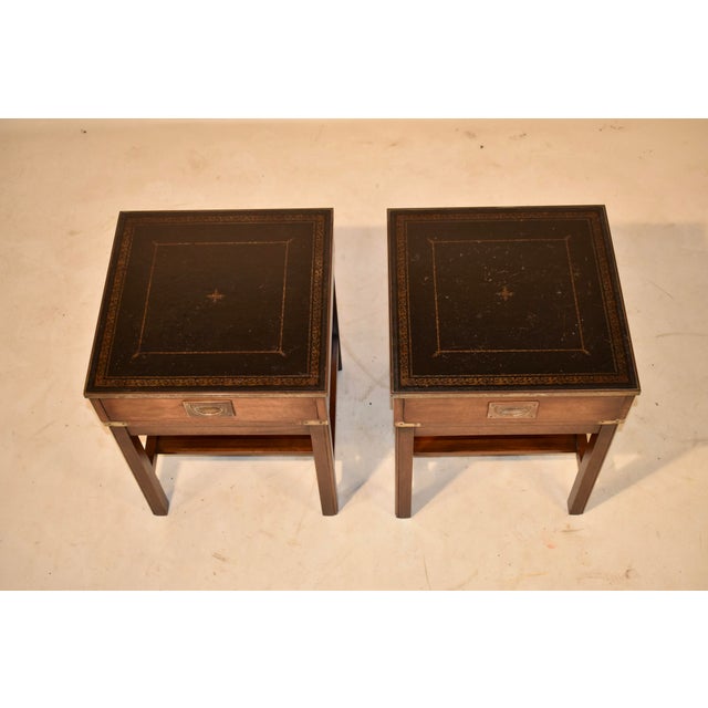 Pair of Campaign Style Mahogany Side Tables, Circa 1960's For Sale - Image 9 of 9