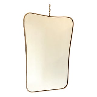 Mid-Century Brass Mirror, 1950s For Sale
