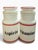 Mid-Century Modern Vintage Red & White Ceramic Apothecary Jars, Aspirin & Vitamins, Pair For Sale - Image 3 of 8